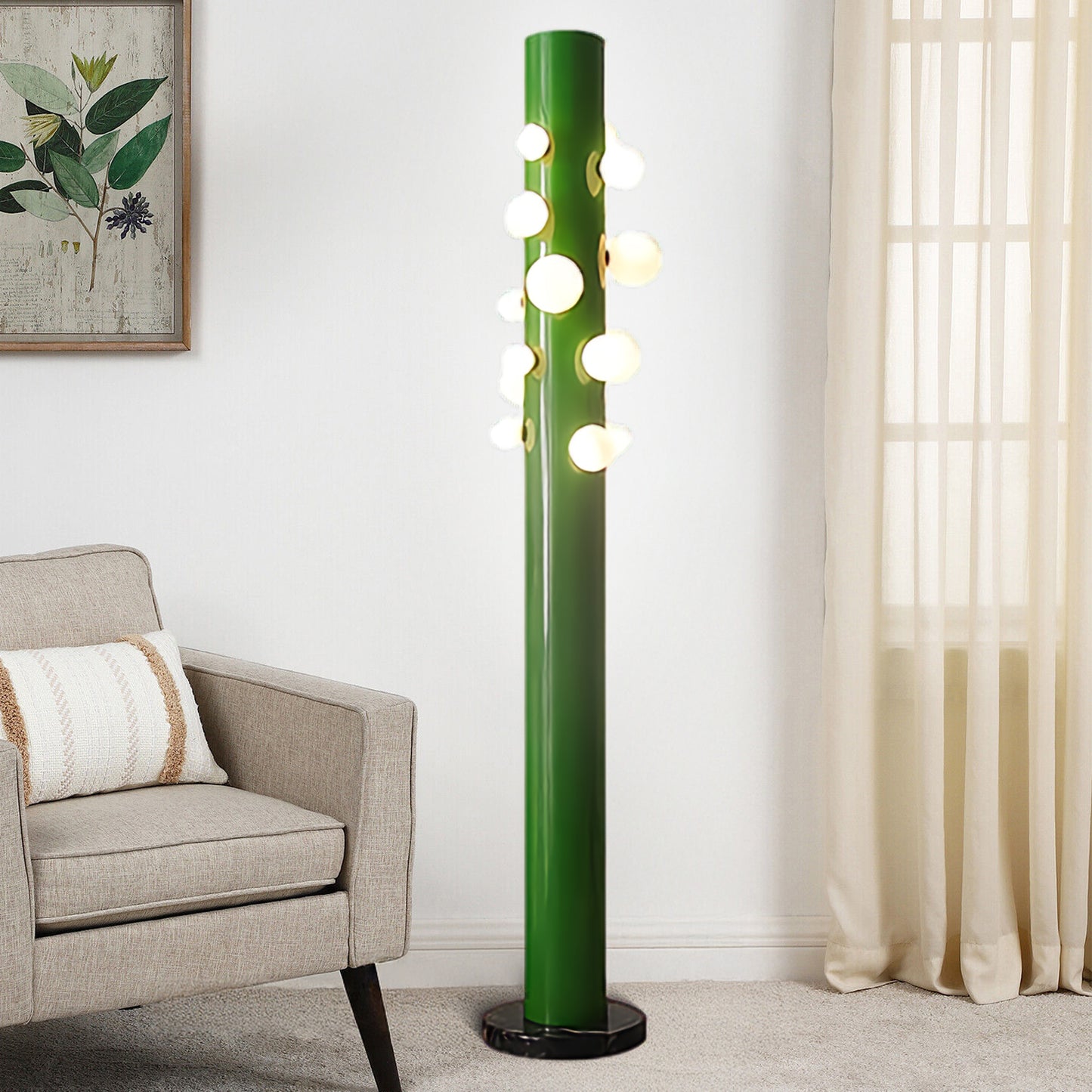 Green Apes Eclectic Crystal Floor Lamp