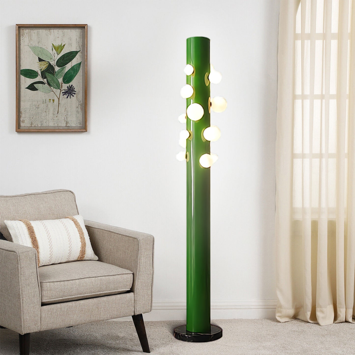 Green Apes Eclectic Crystal Floor Lamp