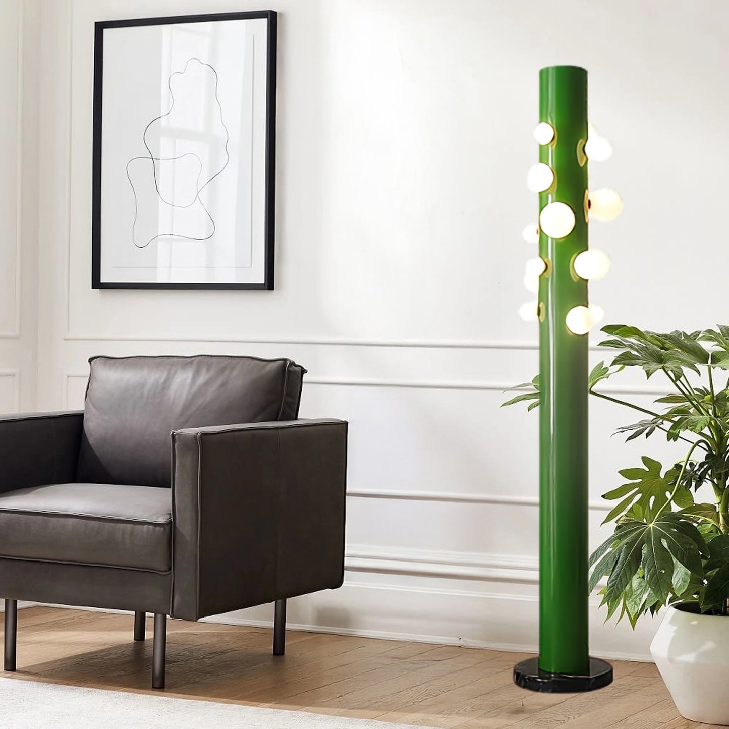 Green Apes Eclectic Crystal Floor Lamp