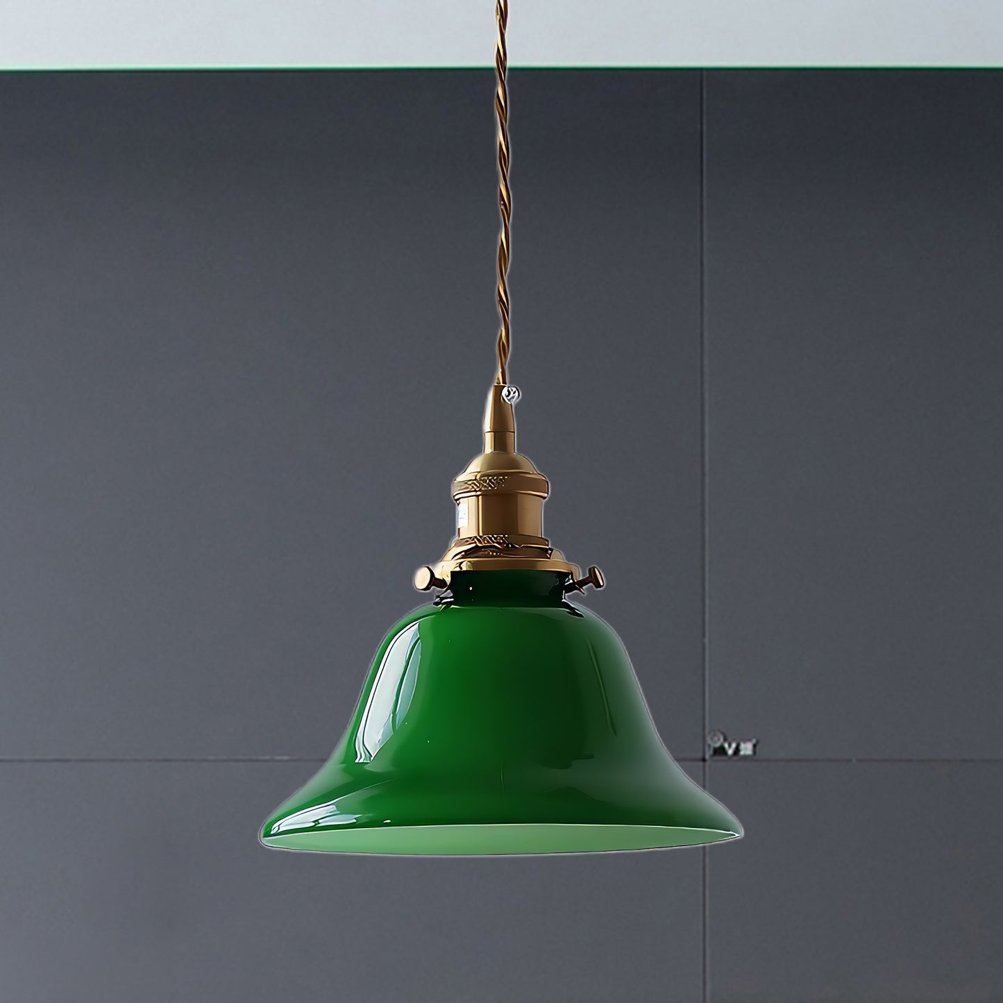 Green Bell Eclectic Crystal Pendant Light