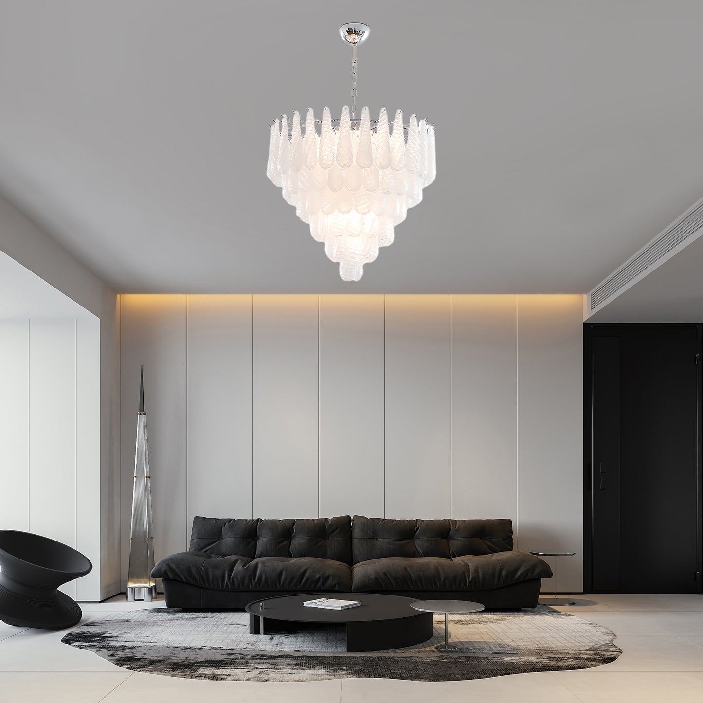 Grid Waterfall Classic Crystal Chandelier