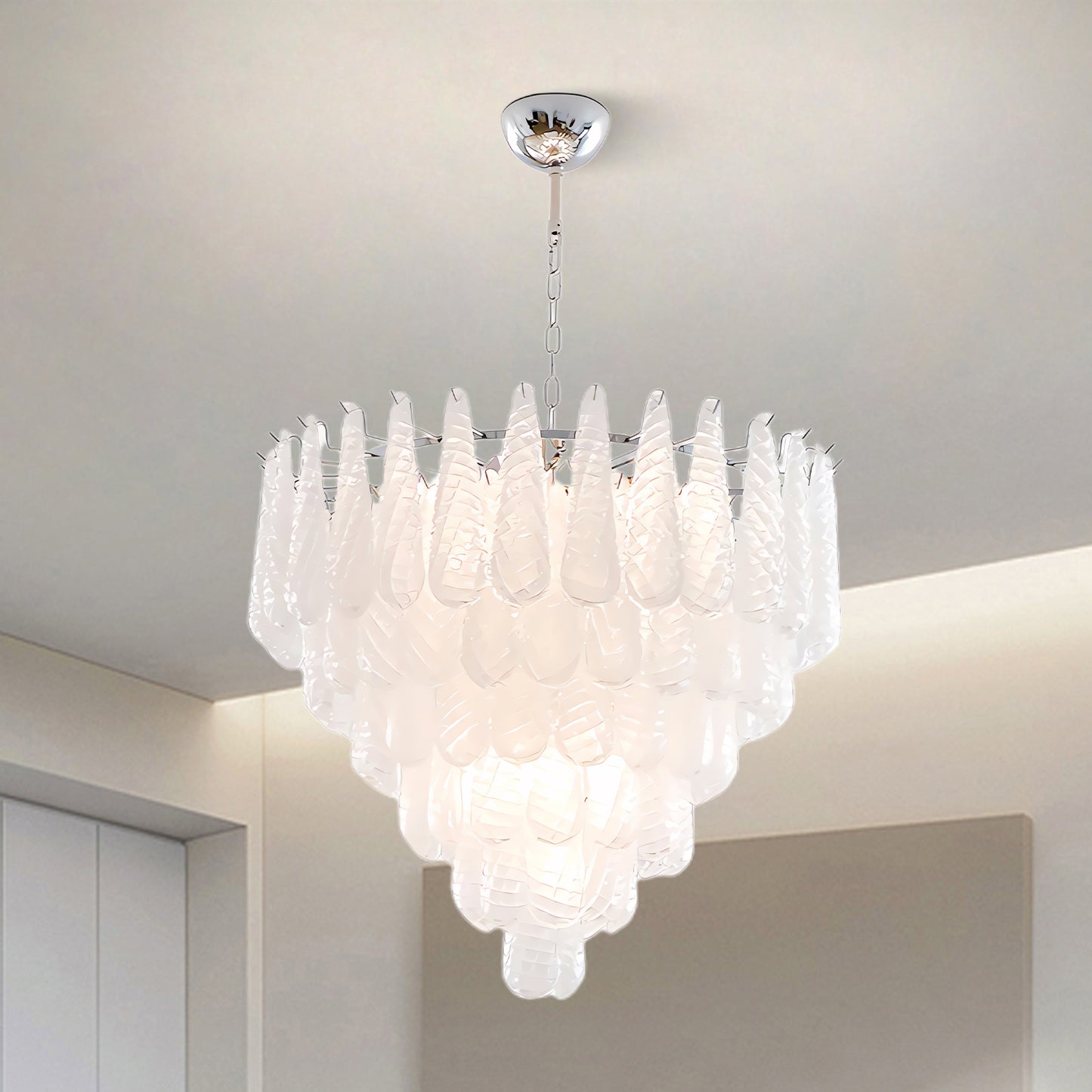 Grid Waterfall Classic Crystal Chandelier