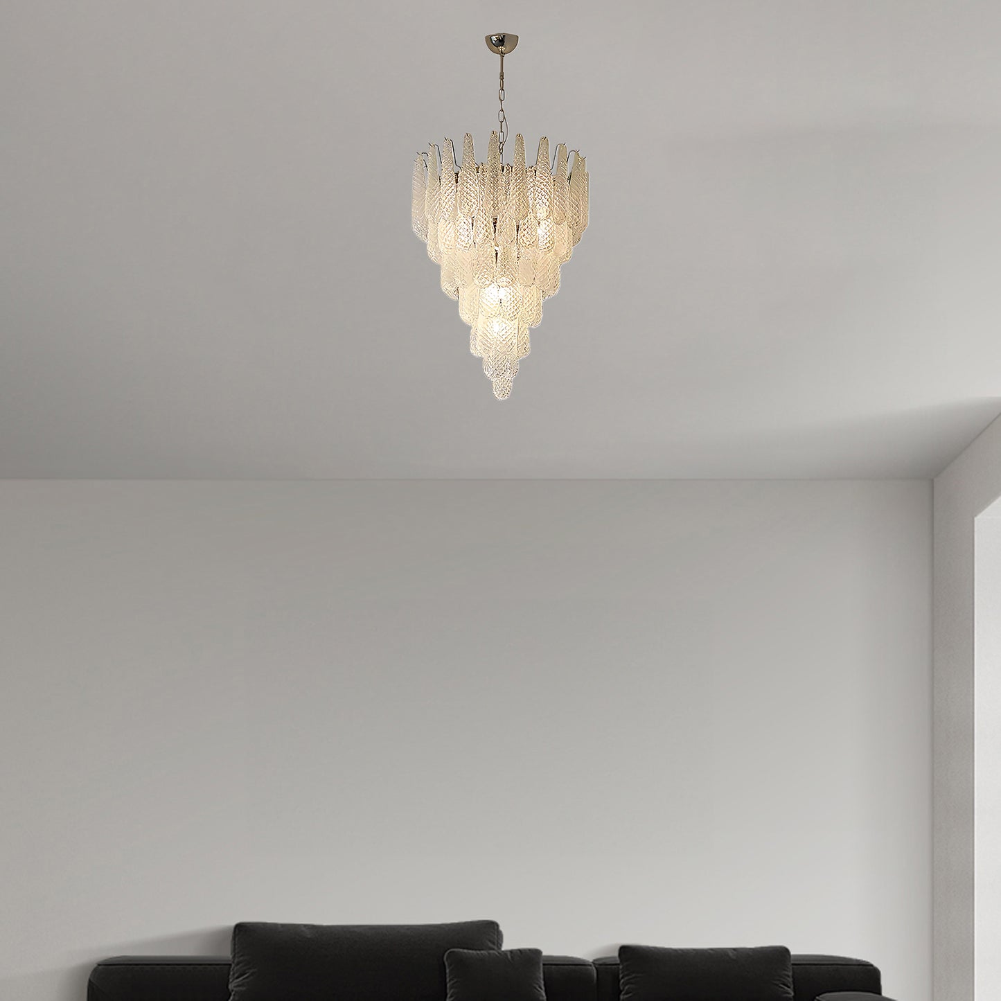 Grid Waterfall Classic Crystal Chandelier