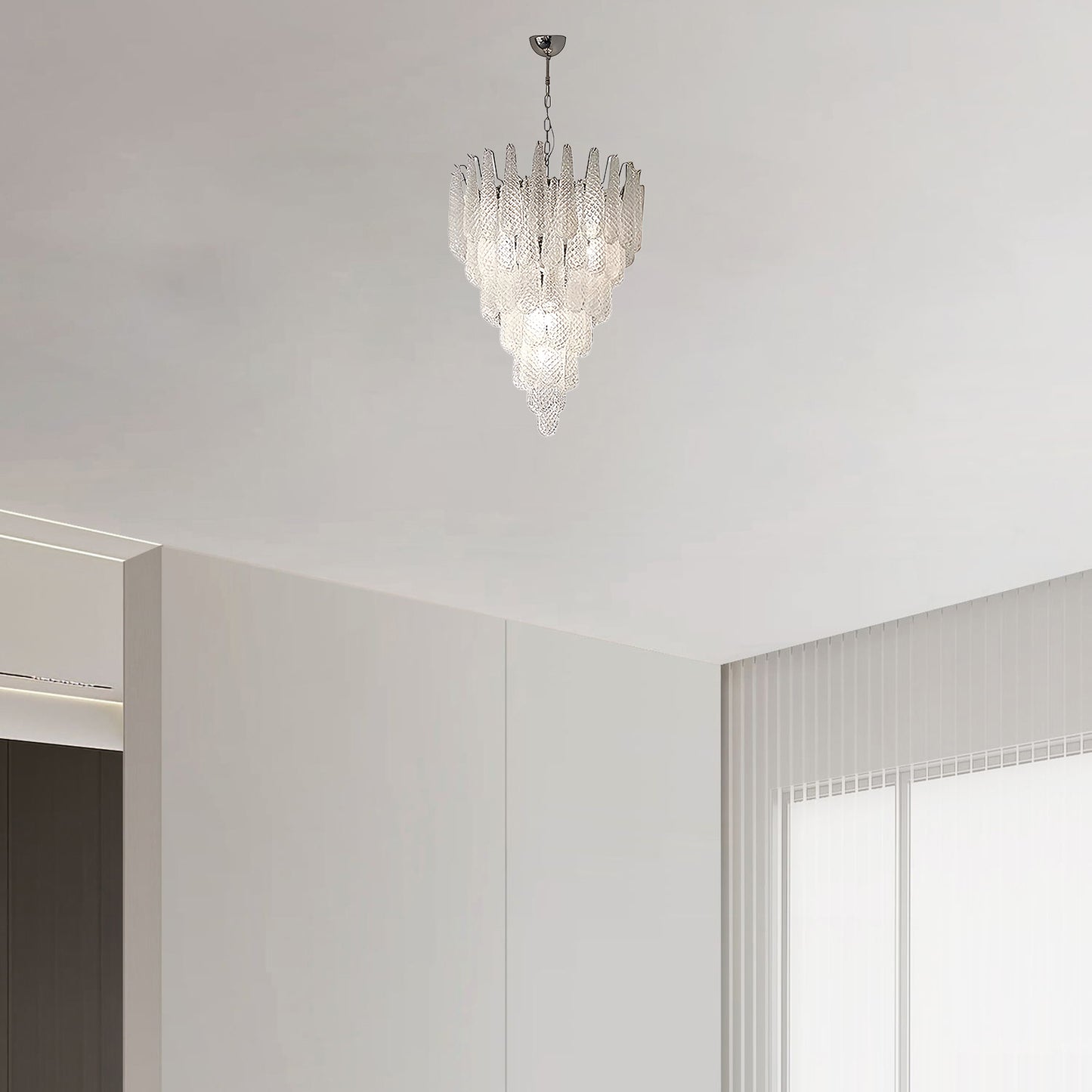 Grid Waterfall Classic Crystal Chandelier