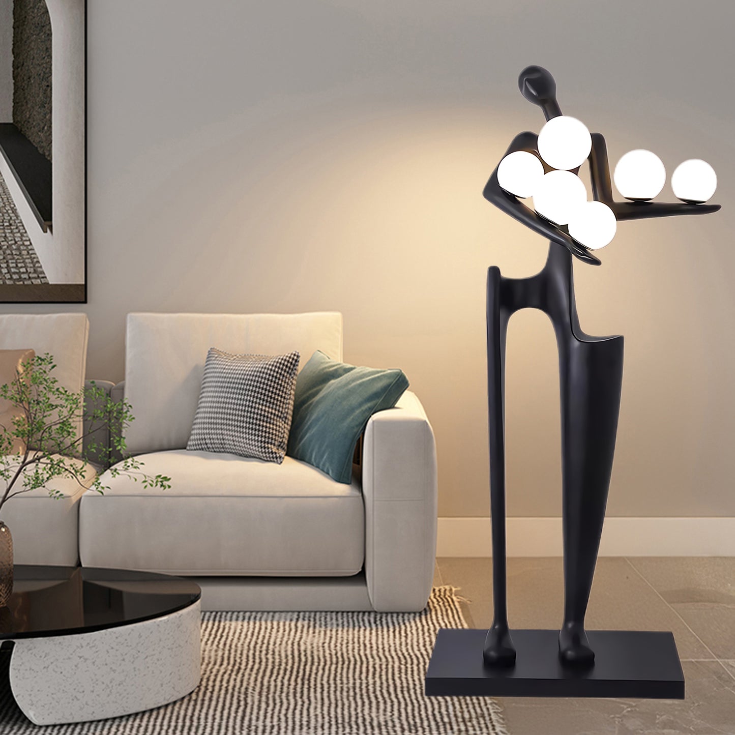 Guardian Sculpture Modern Crystal Floor Lamp