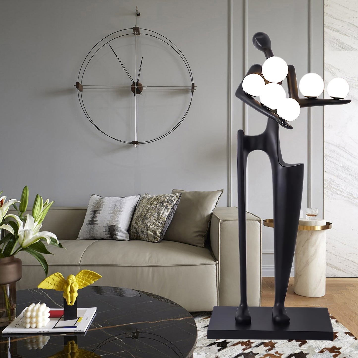 Guardian Sculpture Modern Crystal Floor Lamp