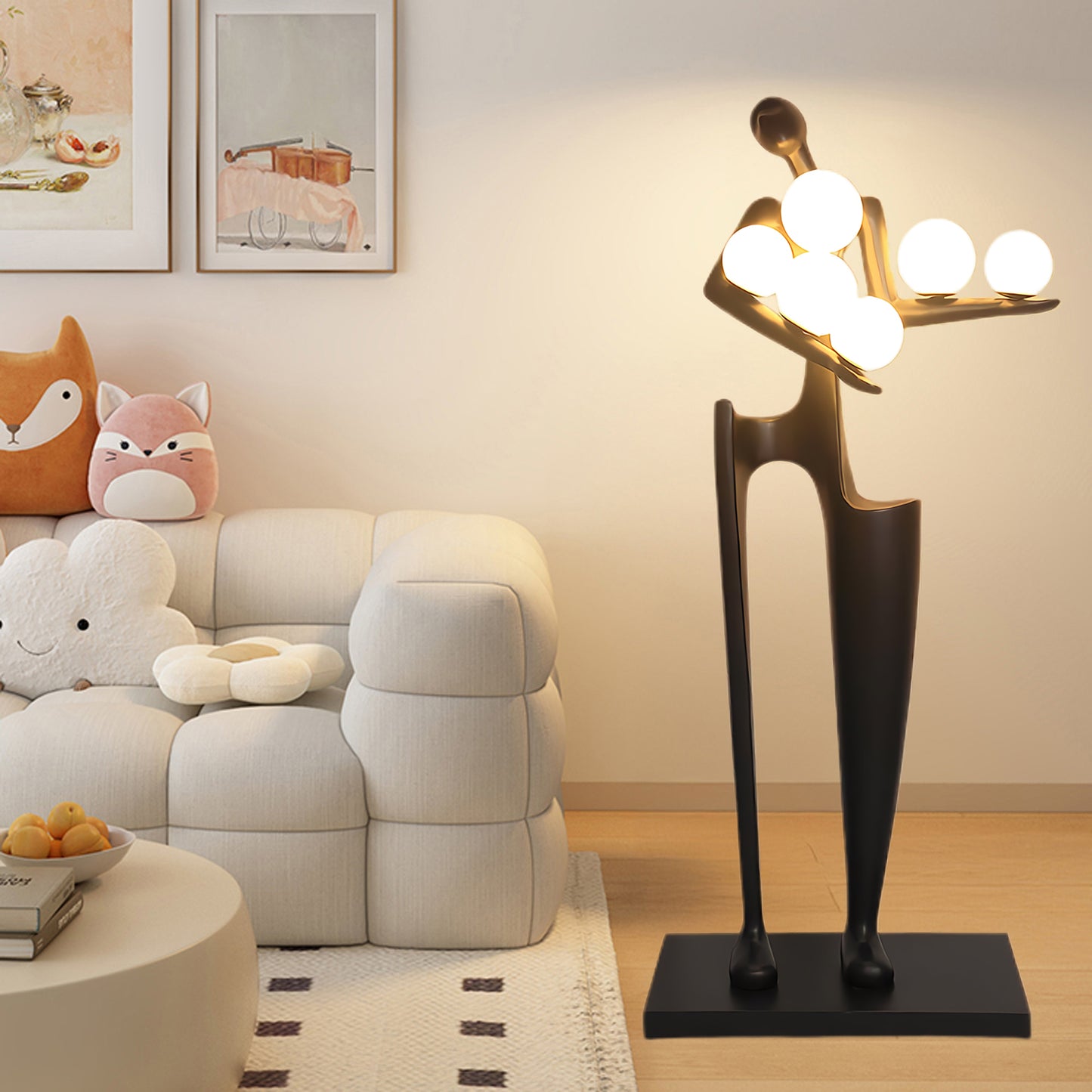 Guardian Sculpture Modern Crystal Floor Lamp