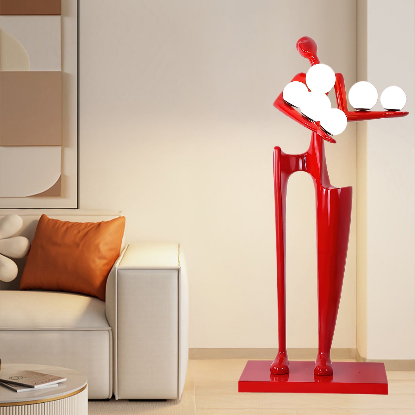 Guardian Sculpture Modern Crystal Floor Lamp