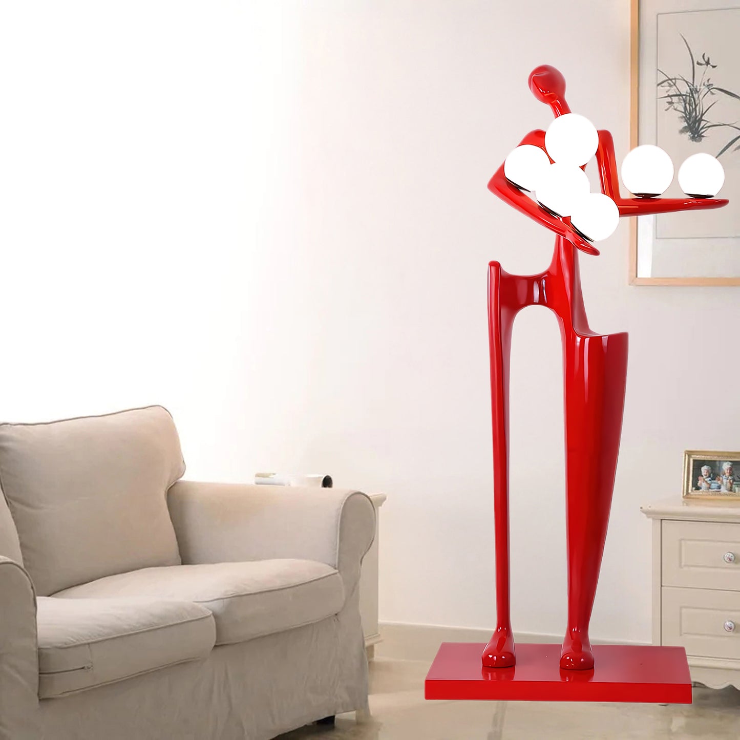 Guardian Sculpture Modern Crystal Floor Lamp