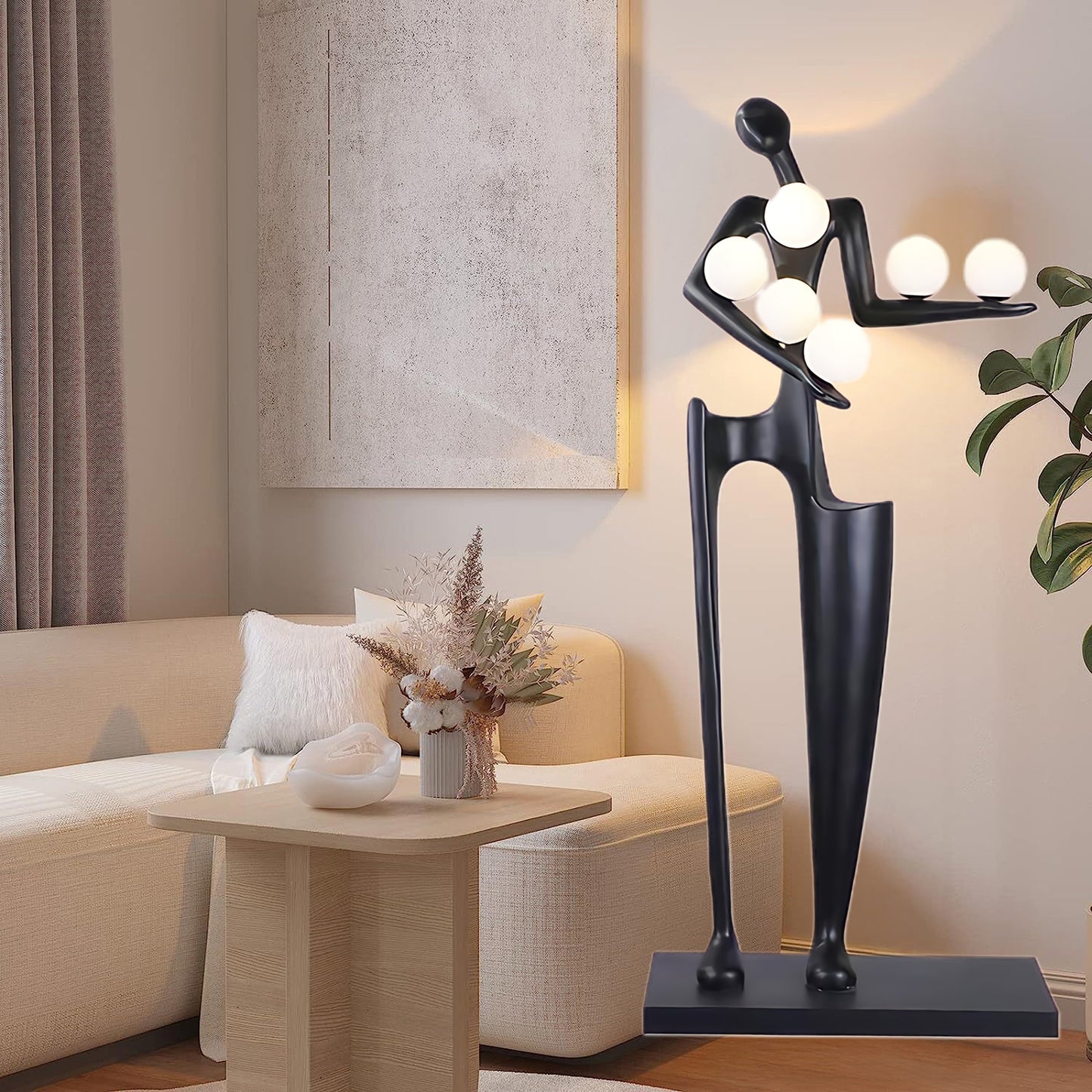 Guardian Sculpture Modern Crystal Floor Lamp