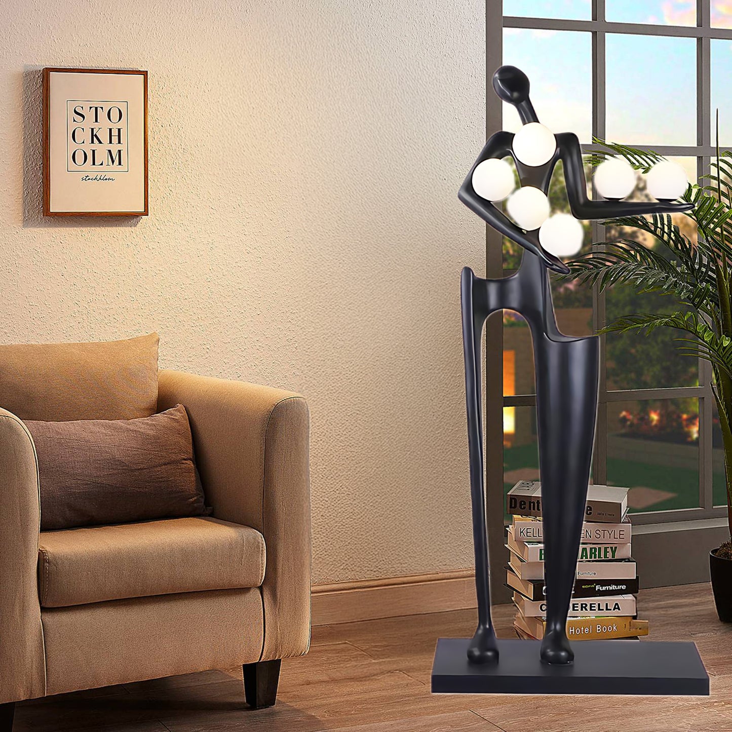 Guardian Sculpture Modern Crystal Floor Lamp