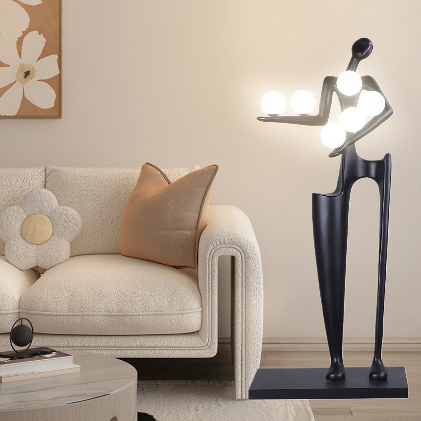 Guardian Sculpture Modern Crystal Floor Lamp