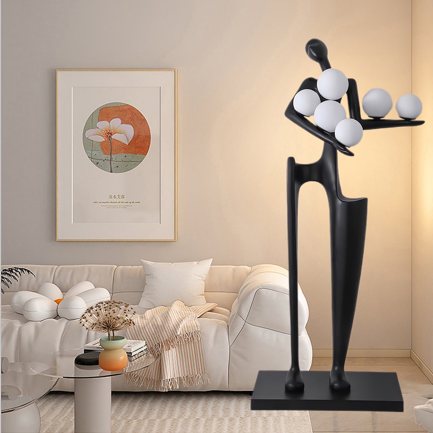 Guardian Sculpture Modern Crystal Floor Lamp