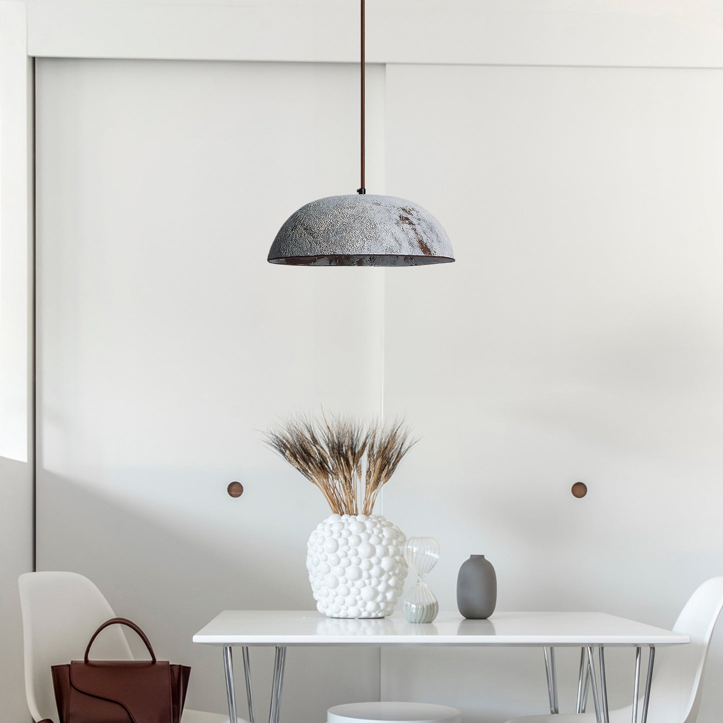 Half Dome Vintage Ceramic Modern Metal Pendant Lamp