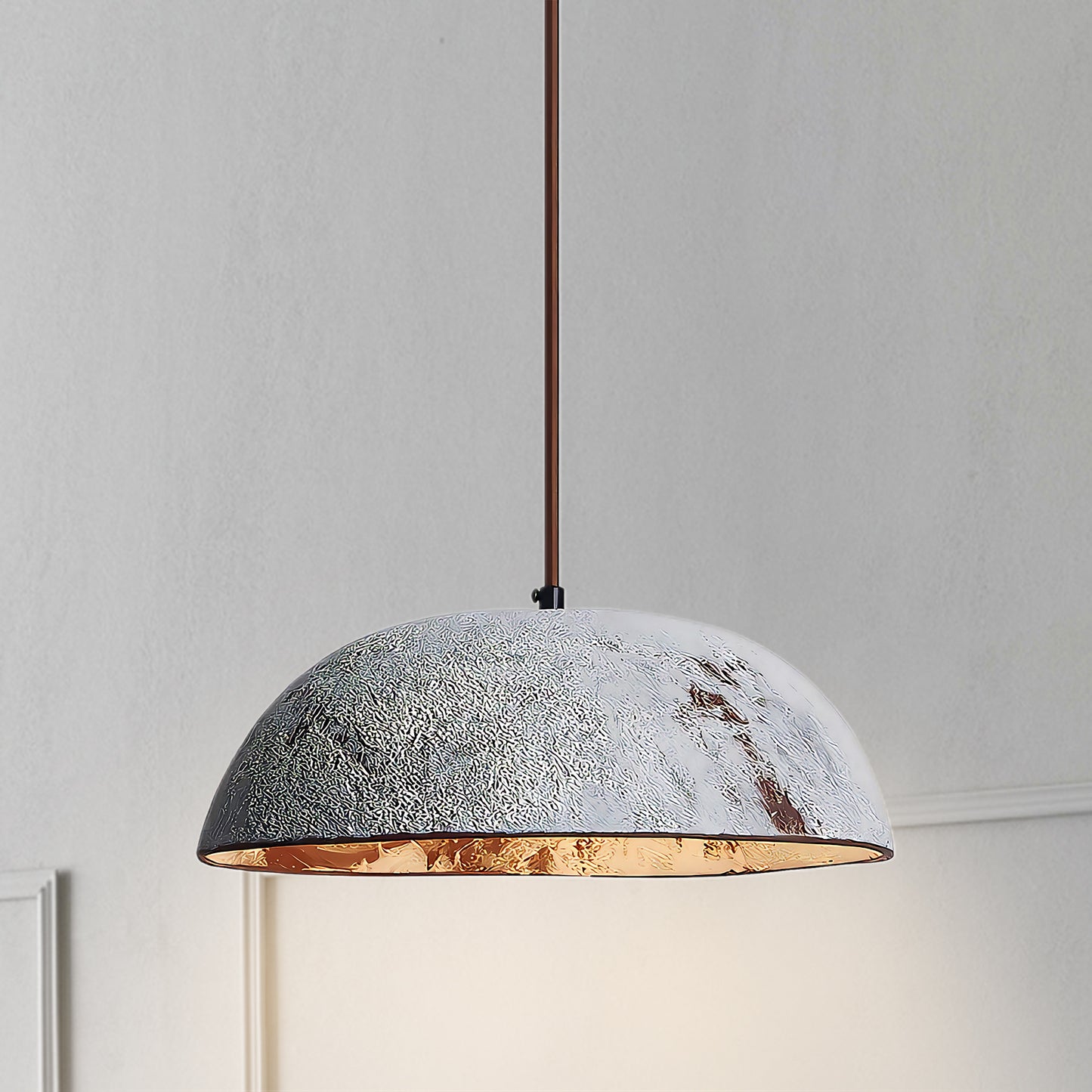 Half Dome Vintage Ceramic Modern Metal Pendant Lamp