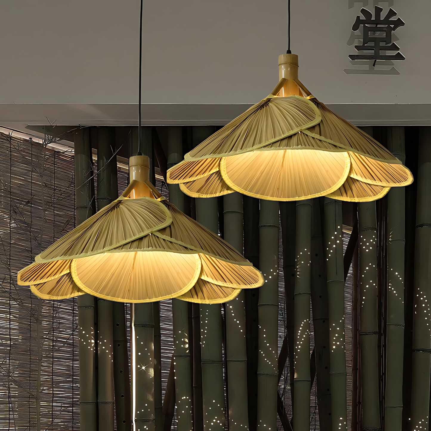 Handwoven Bamboo Zen Pendant Lamp