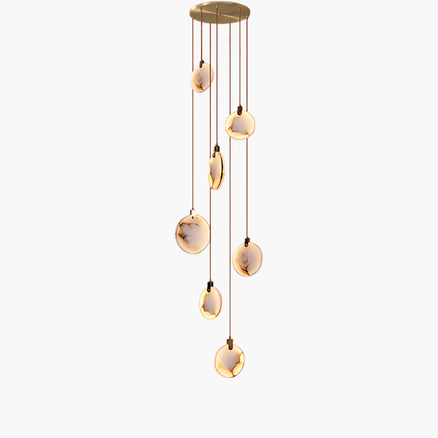 Harvest Alabaster Contemporary Brass Pendant Lamp