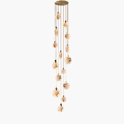 Harvest Alabaster Contemporary Brass Pendant Lamp