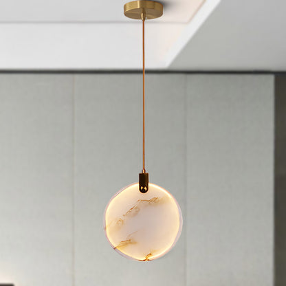 Harvest Alabaster Contemporary Brass Pendant Lamp