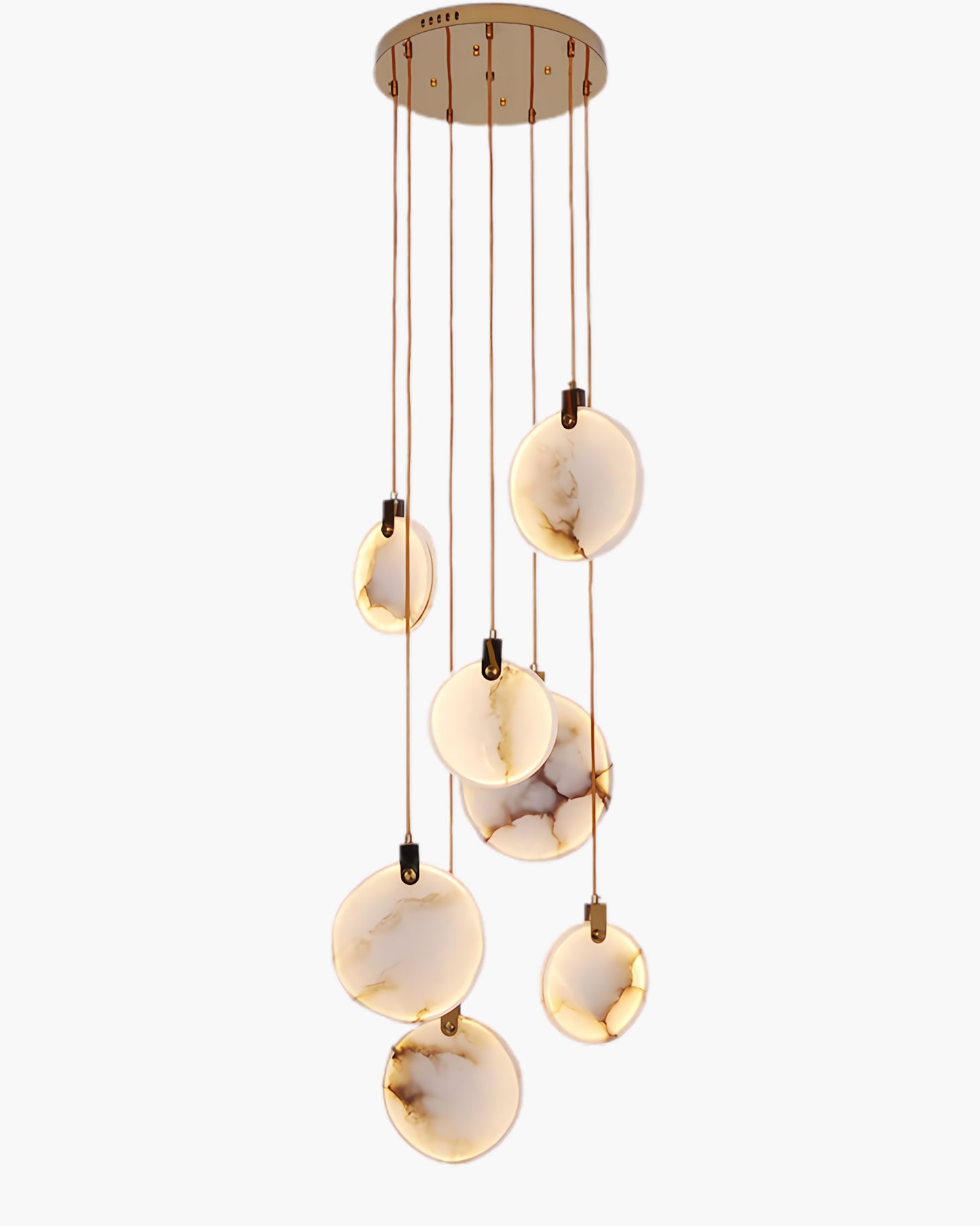 Harvest Alabaster Contemporary Brass Pendant Lamp