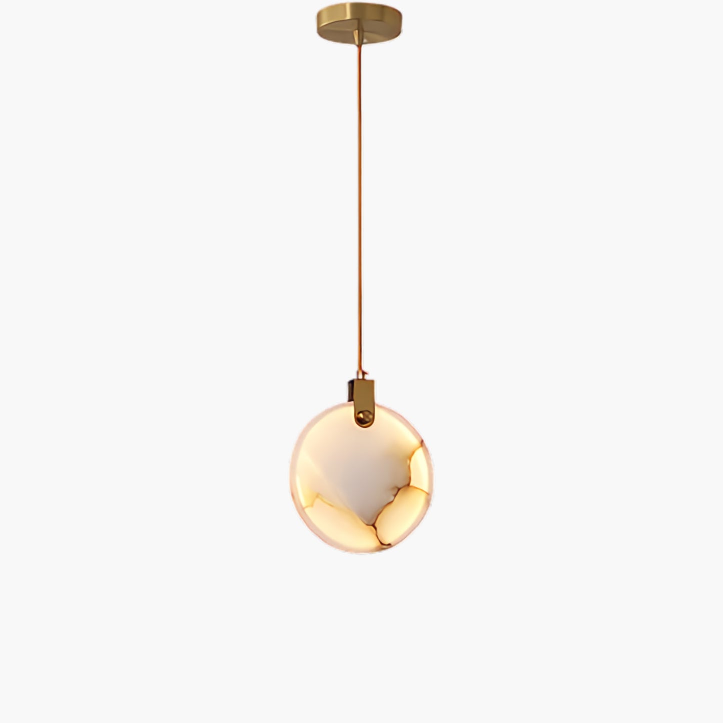 Harvest Alabaster Contemporary Brass Pendant Lamp