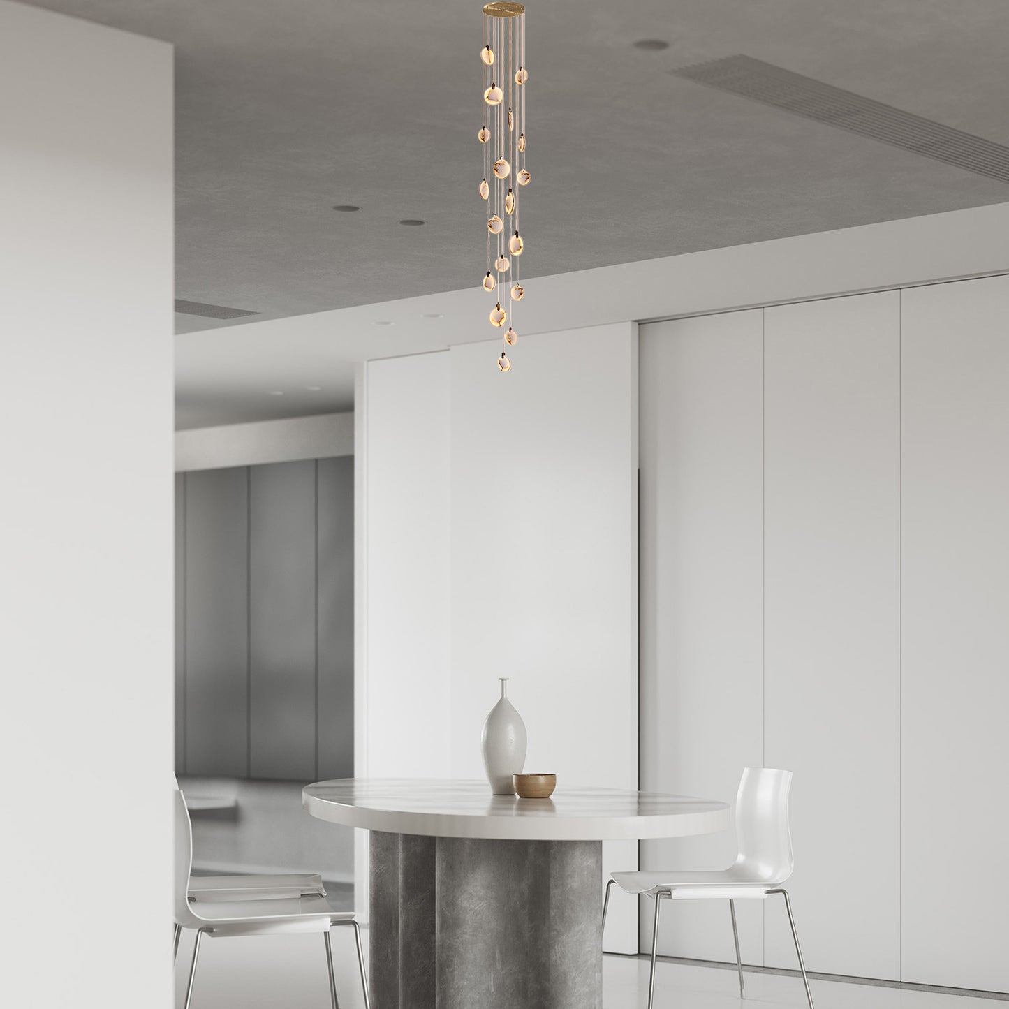 Harvest Alabaster Contemporary Brass Pendant Lamp