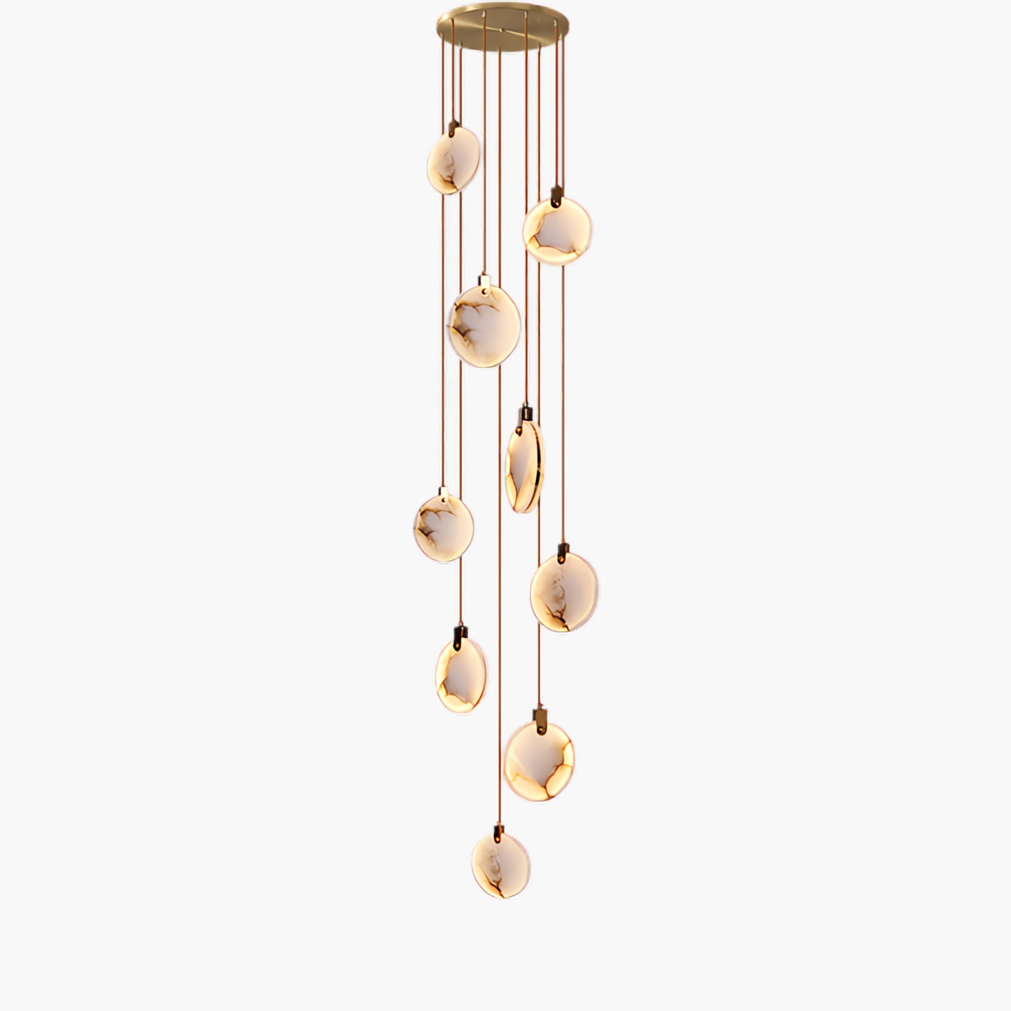 Harvest Alabaster Contemporary Brass Pendant Lamp