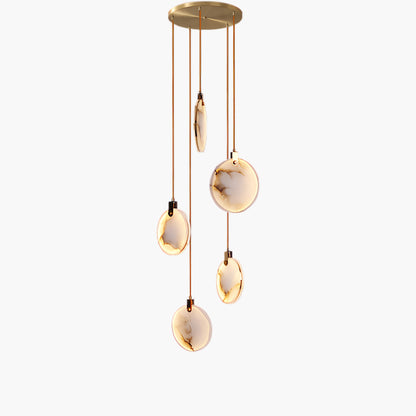 Harvest Alabaster Contemporary Brass Pendant Lamp