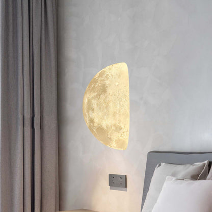 Hemisphere Moon Eclectic Metal Wall Lamp