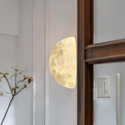 Hemisphere Moon Eclectic Metal Wall Lamp