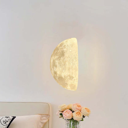 Hemisphere Moon Eclectic Metal Wall Lamp