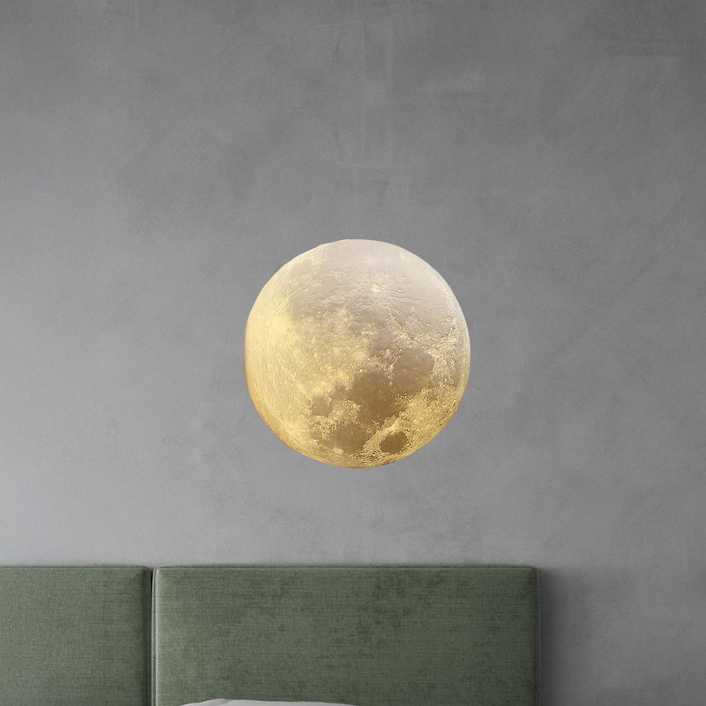 Hemisphere Moon Eclectic Metal Wall Lamp