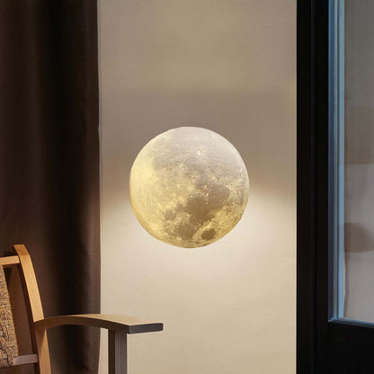 Hemisphere Moon Eclectic Metal Wall Lamp