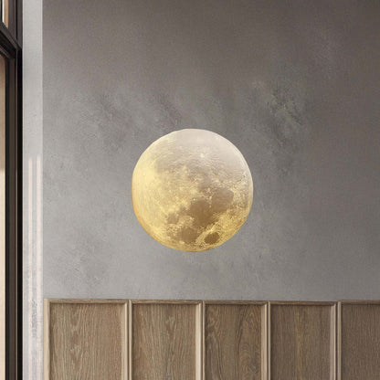 Hemisphere Moon Eclectic Metal Wall Lamp