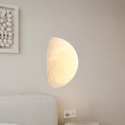 Hemisphere Moon Eclectic Metal Wall Lamp