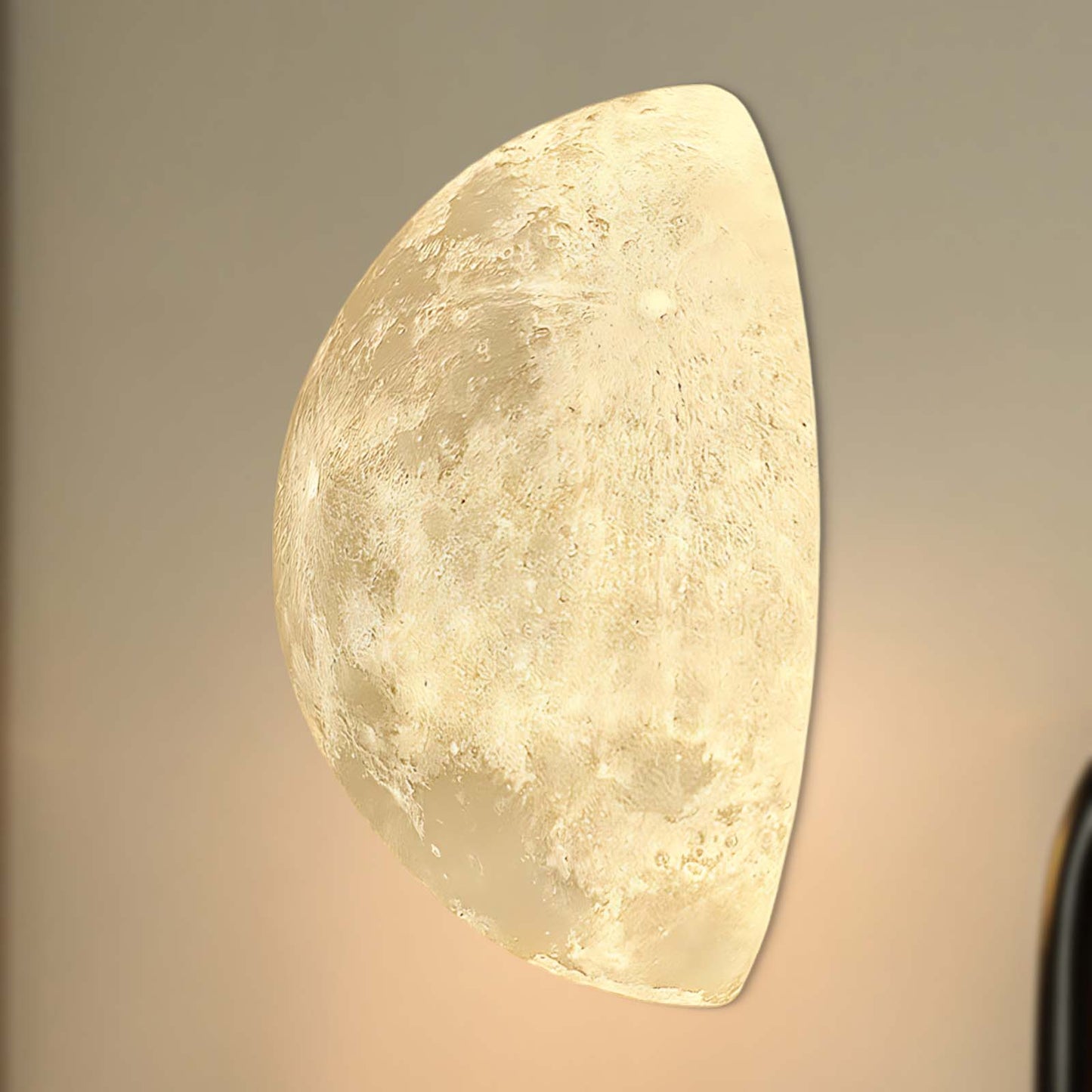 Hemisphere Moon Eclectic Metal Wall Lamp