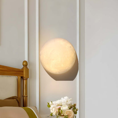 Hemisphere Moon Eclectic Metal Wall Lamp