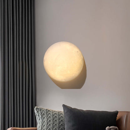 Hemisphere Moon Eclectic Metal Wall Lamp