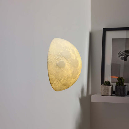 Hemisphere Moon Eclectic Metal Wall Lamp