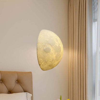 Hemisphere Moon Eclectic Metal Wall Lamp