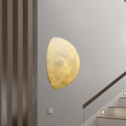 Hemisphere Moon Eclectic Metal Wall Lamp