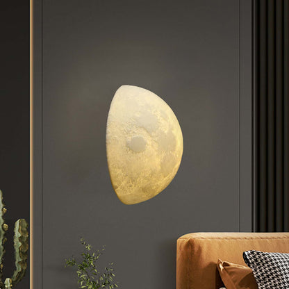 Hemisphere Moon Eclectic Metal Wall Lamp