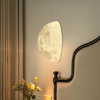 Hemisphere Moon Eclectic Metal Wall Lamp