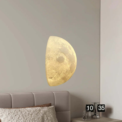 Hemisphere Moon Eclectic Metal Wall Lamp