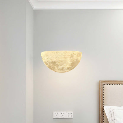 Hemisphere Moon Eclectic Metal Wall Lamp