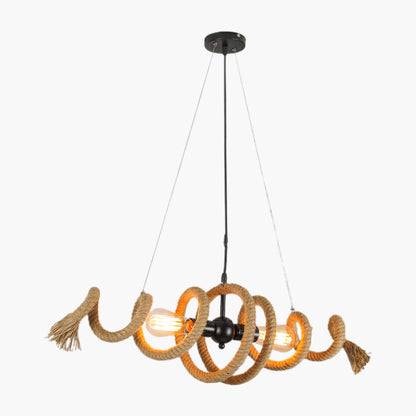 Hemp Rope Industrial Spiral Vintage Material Chandelier