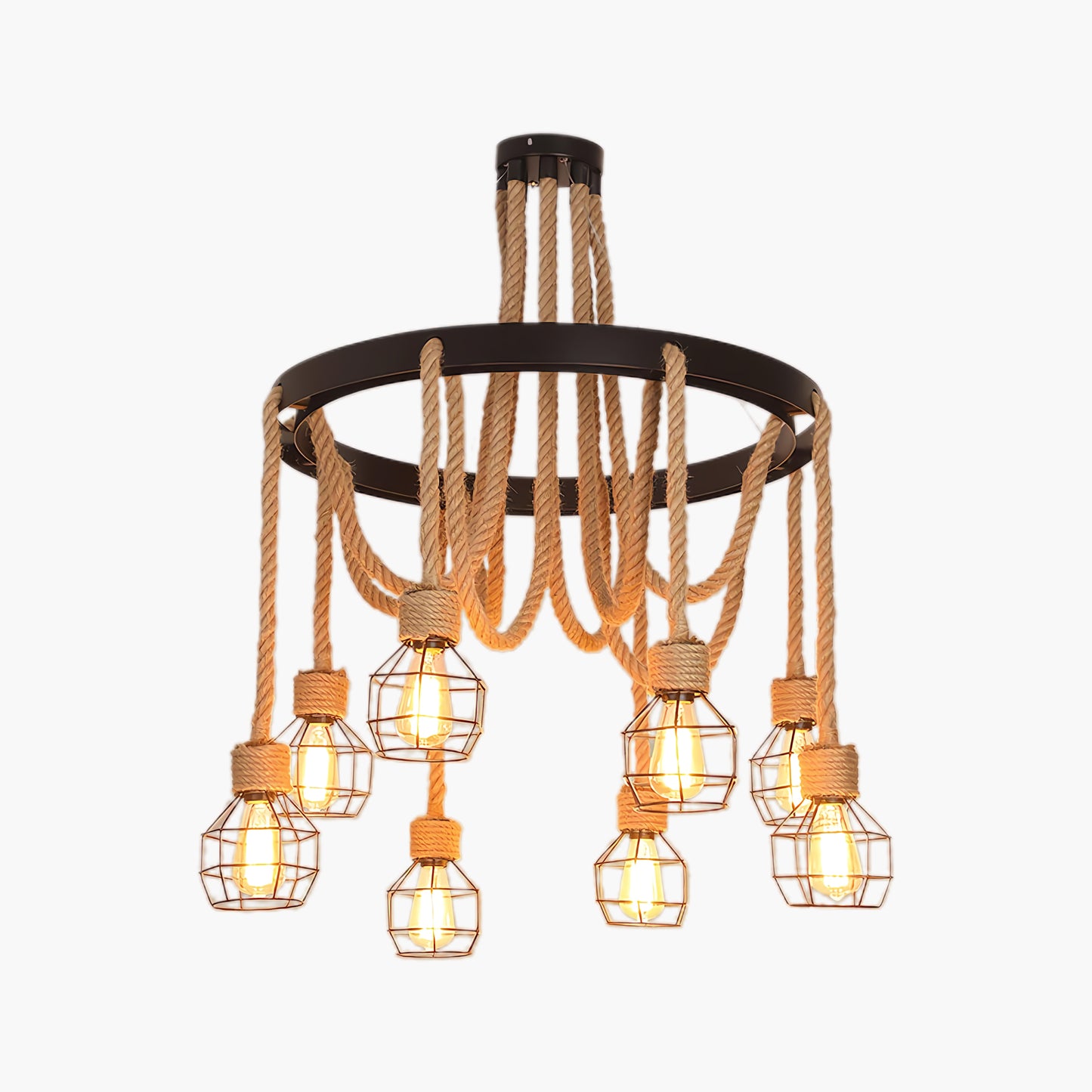 Hemp Rope Industrial Starfall Retro Material Chandelier