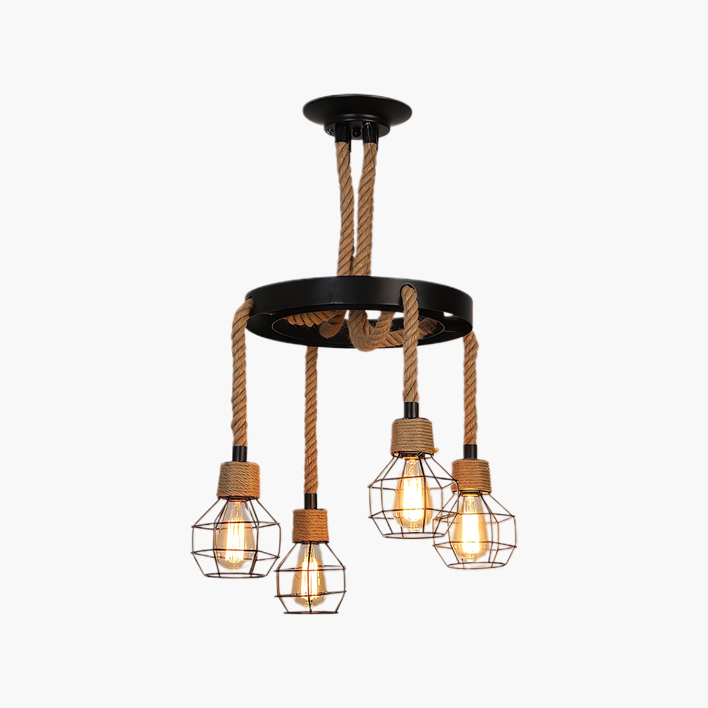 Hemp Rope Industrial Starfall Retro Material Chandelier