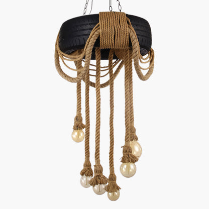 Hemp Rope Industrial Tire Retro Material Chandelier