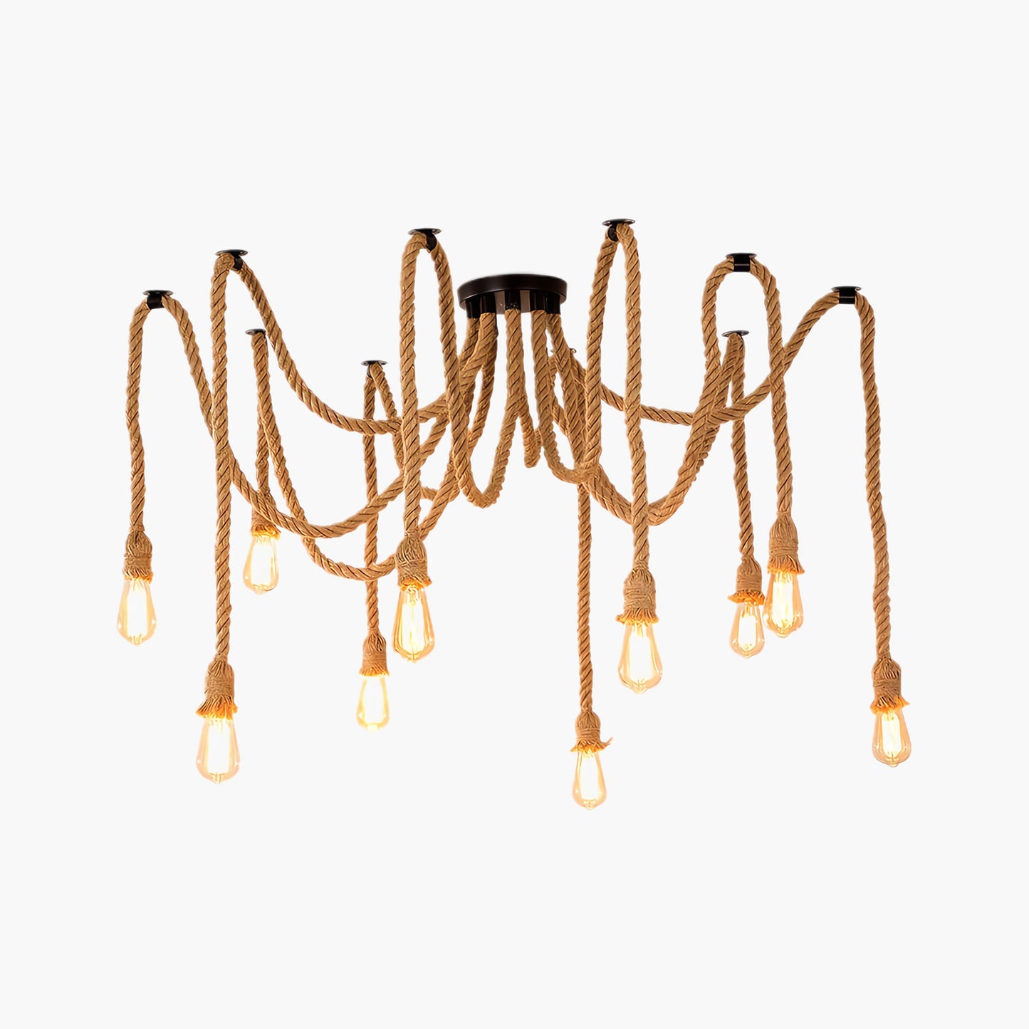 Hemp Rope Scattered Flower Retro Material Chandelier